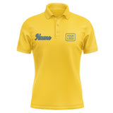 Custom Gold Blue Green Short-Sleeve Polo Shirt
