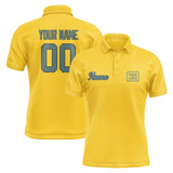 Custom Gold Blue Green Short-Sleeve Polo Shirt