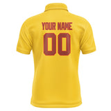 Custom Gold Coral Red Short-Sleeve Polo Shirt