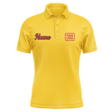 Custom Gold Red Short-Sleeve Polo Shirt