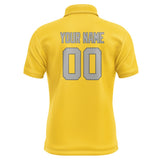 Custom Gold Gray Short-Sleeve Polo Shirt