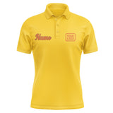 Custom Gold Orange Short-Sleeve Polo Shirt