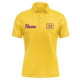 Custom Gold Crimson Red Short-Sleeve Polo Shirt