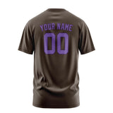 Custom Brown Light Purple T-Shirt