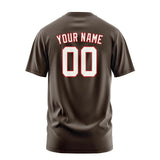 Custom Brown White T-Shirt