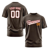 Custom Brown White T-Shirt