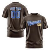 Custom Brown Sky Blue T-Shirt