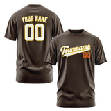 Custom Brown White T-Shirt