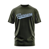Custom Olive Light Blue T-Shirt