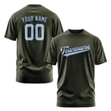 Custom Olive Light Blue T-Shirt