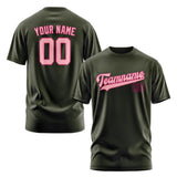 Custom Olive Light Pink T-Shirt