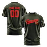 Custom Olive Orange Red T-Shirt