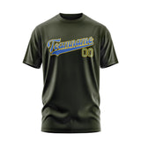 Custom Olive Sky Blue T-Shirt