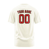 Custom Cream Red T-Shirt