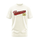 Custom Cream Red T-Shirt