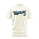 Custom Cream Blue Green T-Shirt