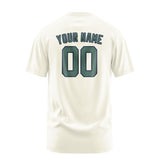 Custom Cream Blue Green T-Shirt