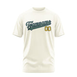 Custom Cream Blue Green T-Shirt