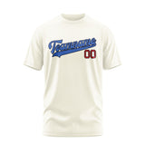 Custom Cream Sky Blue T-Shirt