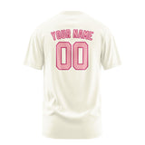 Custom Cream Light Pink T-Shirt
