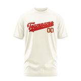 Custom Cream Orange Red T-Shirt