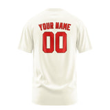 Custom Cream Orange Red T-Shirt