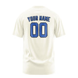 Custom Cream Sky Blue T-Shirt
