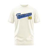 Custom Cream Sky Blue T-Shirt