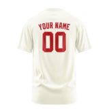 Custom Cream Red T-Shirt