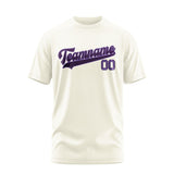 Custom Cream Purple T-Shirt