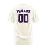 Custom Cream Purple T-Shirt
