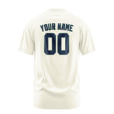 Custom Cream Blue T-Shirt