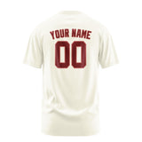 Custom Cream Crimson Red T-Shirt