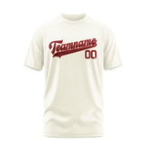 Custom Cream Crimson Red T-Shirt