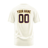 Custom Cream Purple T-Shirt