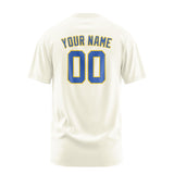Custom Cream Sky Blue T-Shirt