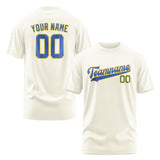 Custom Cream Sky Blue T-Shirt