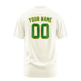 Custom Cream Emerald Green T-Shirt