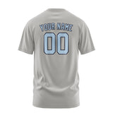 Custom Gray Light Blue T-Shirt