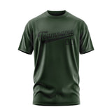 Custom Dark Green Black T-Shirt