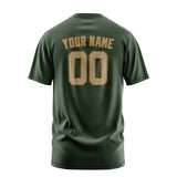 Custom Dark Green Light Khaki T-Shirt