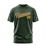 Custom Dark Green Light Khaki T-Shirt