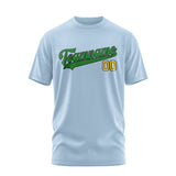 Custom Light Blue Emerald Green T-Shirt