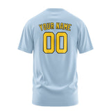 Custom Light Blue Gold T-Shirt