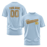 Custom Light Blue Light Khaki T-Shirt