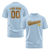 Custom Light Blue Khaki T-Shirt