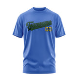 Custom Sky Blue Green T-Shirt
