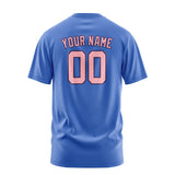 Custom Sky Blue Light Pink T-Shirt
