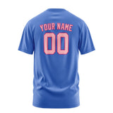 Custom Sky Blue Light Pink T-Shirt