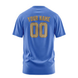Custom Sky Blue Light Khaki T-Shirt